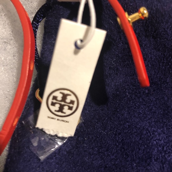 RARE NEW WITH TAGS TORY BURCH x FITBIT COLLAB ORANGE RED WRAP BRACELET WITH GOLD - Picture 7 of 16